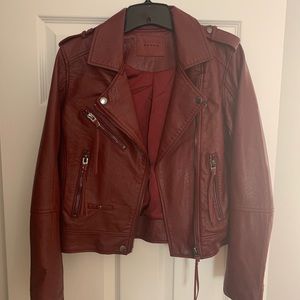 NWOT Red vegan leather moto jacket